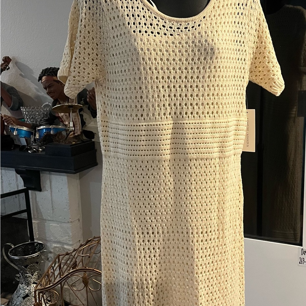 Elegant Cream Crochet Dress